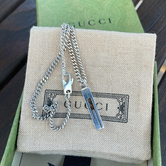 Gucci G necklace 925 silver, 18” - Picture 1 of 7